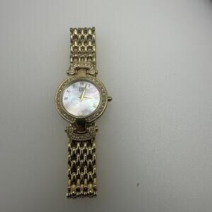 ESQ Esquire by Movado Watch Ladies Gold Tone Crystal Bezel Runs Well Elegant